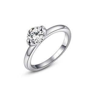 r Damen Ring mit glänzenden Zirkonia Kristall | edler Antragsring | silber | rosegold  54 - Ø 17,10 mm