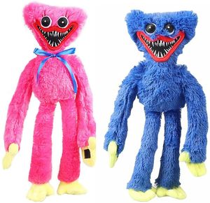 2 Stück 40cm Huggy Wuggy Weiches Plüschtier Poppy Playtime Spielfigur Puppe Horror Spielzeug Geschenk, blau/rosa