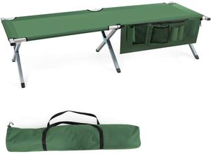 COSTWAY Kempingová posteľ Cot Skladacia posteľ Couch Bed Camping Cot Loadable up to 130 kg, Single Bed Folding Bed with Side Bag 190x73x42cm