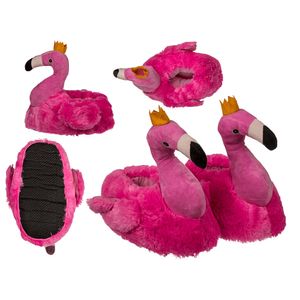 Plyšové papuče flamingo pre dospelých