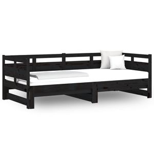 vidaXL Rozkládací postel černá masiv borovice 2x(90x190) cm