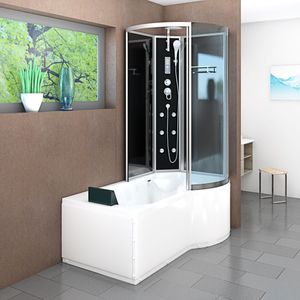 Kombination Badewanne Dusche K50-L31-EC Duschtempel 170x100 cm