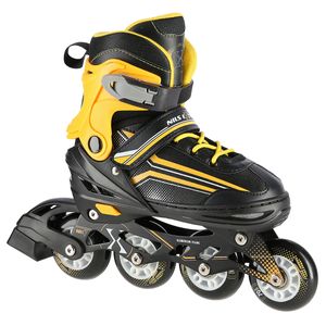 Nils Extreme Inline Skates 2in1 - Rollerblades mit ACEB7-Lager - Eislaufschuhe für Kinder und Erwachsene - Verstellbare 39-43 - Schwarz und Gelb - NH18190