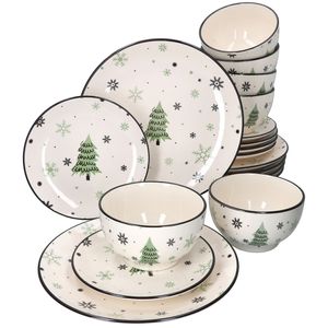 18tlg Set Weihnachten Frost Nero 6 Personen Kuchenteller Speiseteller Schale