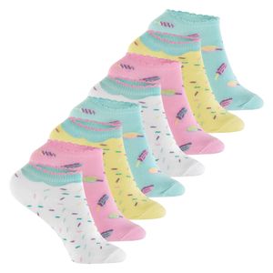 Footstar Kinder Sneaker Socken (8 Paar) Bunte Kurzsocken für Mädchen & Jungen - Pastell Mix 27-30
