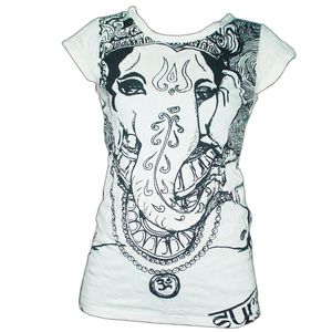 PANASIAM T-Shirt Ganesha, Farbe/Design:weiß, Größe:S