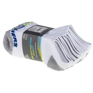 Skechers Boys 6pk No Show Socks S108264-WHT, skarpetki sportowe dla chłopców, białe, rozmiar: 31-34