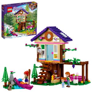 LEGO 41679 Friends Baumhaus im Wald, Spielzeug ab 6 Jahre, Haus mit Mini Puppen, Boot und anderem Zubehör
