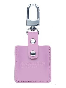 musegear® Schlüsselfinder mit Bluetooth App aus Deutschland in rosa Leder-Tasche I Keyfinder laut für Handy in weiß I Schlüssel finden