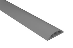 HEXIM Kabelkanal 68x18mm halbrunde PVC Kunststoff Kabelabdeckung für TV, Wand & Boden (2 Meter grau) Außenbereich Kabelschacht Installationskanal