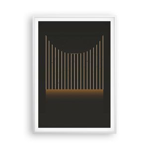 Gerahmtes Poster - Weißer Rahmen - Modern Schwarz Gelb - 70x100 cm - Wand Bild - Wanddeko - Wandbilder - Kunstposter - Wandposter - Bilderrahmen - Bilder - Kunstdruck - P2WPA70x100-4719