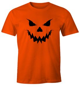 Herren T-Shirt Halloween Kürbis Jack O Lantern Orange Fun-Shirt Moonworks®  M