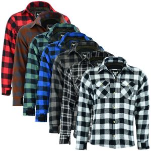 Herren Motorradhemd Lumberjack Holzfäller Hemd mit Protektoren, Größe:52/L, Farbe:Weiß
