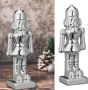 Deko Nussknacker Dolomit H19cm silber Dekofigur Weihnachtsdekoration Figur Skulptur