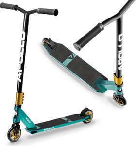 Apollo Stunt Scooter - Star Pro | HighQuality eloxierter Profi Stuntroller | Kinder Scooter mit ABEC 9 Kugellagern, 100mm Wheels - schwarz/türkis/gold