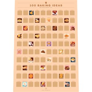 100 Baking Ideas Scratch Off Poster – Bucket List fürs Backen zu Hause (42 x 59.4 cm)