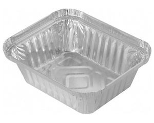 100x Alu-Servierschale Aluschale Grillschale  470ml 145x120x41mm