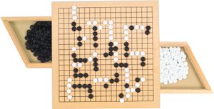 goki 56916 Go Brettspiel mit Ausziehfächern, natur/schwarz/weiß