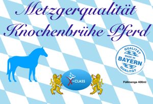 X-CLASS Metzgerqualität Knochenbrühe Pferd, 400ml
