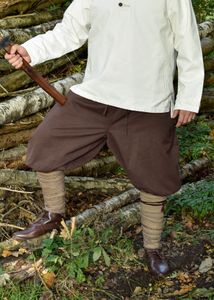 Wikinger Hose / Rushose Olaf, braun - Mittelalter LARP Kostüm Herren Verkleidung Größe: XXL