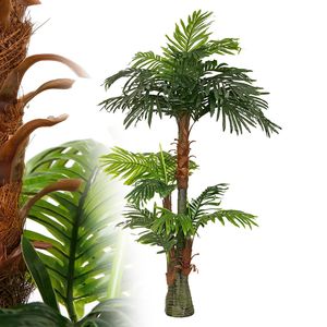 Künstliche Palme groß Kunstpalme Kunstpflanze Palme künstlich wie echt Plastikpflanze Balkon Cycuspalme ohne Topf 150 cm hoch McPalms