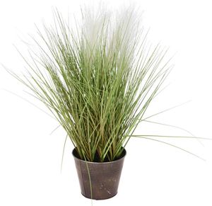 Progarden Sztuczna kwitnąca trawa w doniczce zielono brązowa 60cm Modern Deco