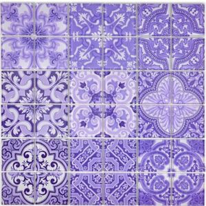 Retro Vintage Mosaikfliese Transluzent violett Glasmosaik Crystal ITALY MOS68-Retro-I