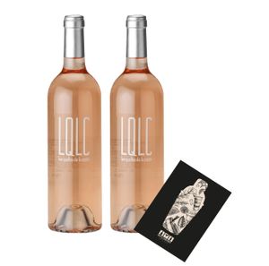 LQLC Rose 2er Set Wein 2x 0,75L (13% Vol) Les quelles de la coste rose von John Malkovich Frankreich Vaucluse trocken- [Enthält Sulfite]