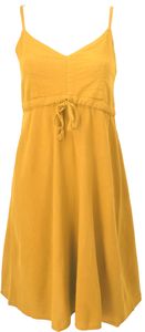 Einfarbiges Casual Trägerkleid, Baumwoll Minikleid - Gelb, Damen, Baumwolle, Größe: S