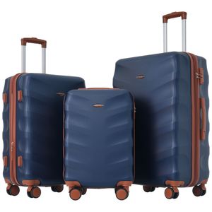Flieks sada kufrov 3 ks sada cestovných kufrov na kolieskach, cestovný kufor so 4 kolieskami a zámkom TSA, pevná škrupina sada kufrov na kolieskach, taška M-L-XL, kráľovská modrá Flieks sada kufrov 3 ks sada cestovných kufrov na kolieskach, cestovný kufor so 4 kolieskami a zámkom TSA, pevná škrupina sada kufrov na kolieskach, taška M-L-XL, kráľovská modrá