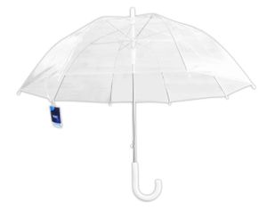 STOCKSCHIRM Halbautomatik transparent  Durchmesser-76cm POE 81cm lang Regenschirm Schirm 3465