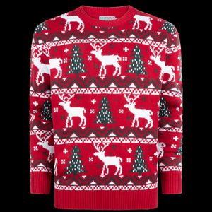 UglyXmas Kinder Weihnachtspullover Jungen & Mädchen Christmas Sweater "Weihnachtsrot" Größe 158-164