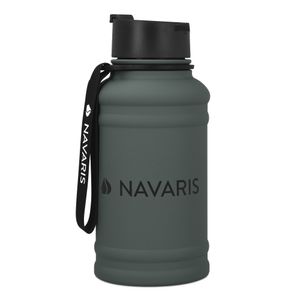 Navaris 1,3 Liter Fitness Trinkflasche - Flasche Gym Bottle - Sport Wasserflasche Water Jug - stabile Sportflasche aus Edelstahl - BPA frei