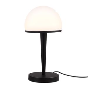 Tischleuchte Glasschirm schwarz-matt LED Touch Dimmbar E14 Büro Nachttischlampe