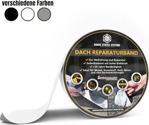Dach Reparaturband selbstklebend MicroSealant® wasserfestes Klebeband | Weiß | 2,5m länge |  5cm breite |