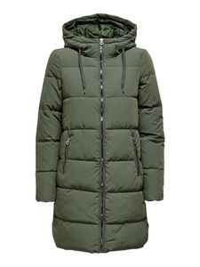 ONLY Damen Mantel OnlDolly Steppmantel wattierte Winter-Jacke Kapuze Oversize, Farbe:Grün, Größe:L