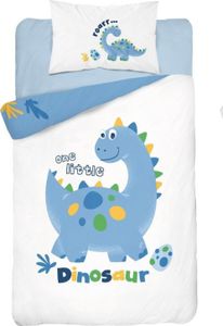 DETEXPOL Bambusové obliečky do postieľky Dino modrá  Bavlna, Bambus, 100/135, 40/60 cm