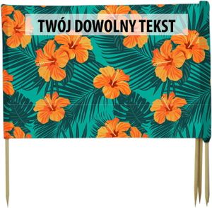 PARAWAN PLAŻOWY Pomarańczowe kwiaty z indywidualnym napisem 4 PANELE 70.4