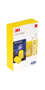 3M™ E-A-R™ Classic™ Gehörschutzstöpsel, ohne Kordel, FP-01-000   | Packung (5 Paare)