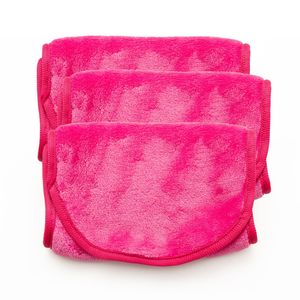 Intirilife 3er Set Abschminktücher Mikrofaser Make-Up Entferner Tuch für Gesicht in Pink - 40.5 x 17 cm - Abschminkpads weich waschbar Reinigungstuch wiederverwendbar 3 Stück Kosmetik Beauty