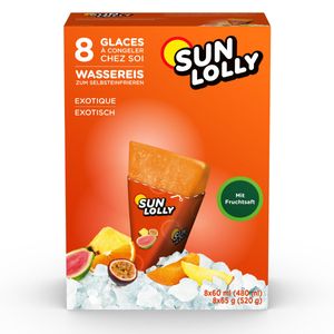 Sun Lolly Wassereis zum Selbsteinfrieren mit exotischem Geschmack 8er