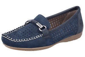 Rieker Damen Slipper 21125-37, 21125-38, 21125-39, 21125-40, 21125-41 RIE-40253 pazifik/pazifik 39