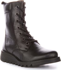 Fly London Silf015 Frauen Schnürung Leder Stiefelette Schwarz – 8 UK - 41 EU - 10/10,5 US / Schwarz