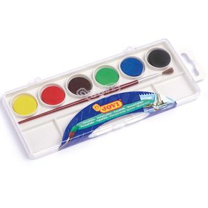 JOVI Tuschkasten - Deckfarbkasten für Kinder - Wasserfarbkasten 6 Farben 22mm
