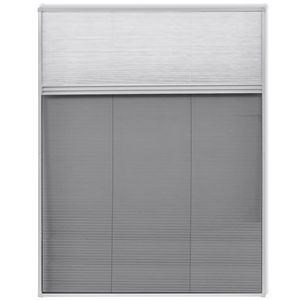 Möbel - Plisse Insektenschutzfenster mit Jalousie Aluminium 160x110 cm, 2,68 kg