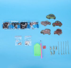 DIY pełne wiertło diamentowe malowanie mini brelok samochodowy torba wisząca dekoracja zestaw materiałów rzemieślniczych
