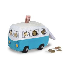 NICI 31908 - Plüsch-Spardose - Jolly Mäh Bus (blau) Spardose Kinderspardose Plüsch