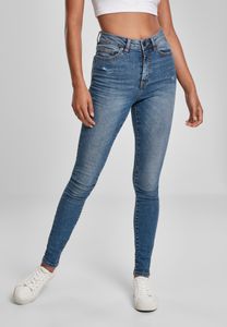 Dámské džíny Urban Classics Ladies High Waist Skinny Jeans tinted midblue washed - 26/30