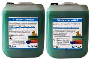 Flüssigwaschmittel Konzentrat grün 2 x 10 L Kanister inkl. Auslaufhilfe.