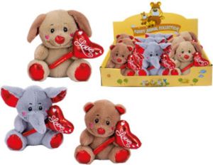 Plüsch Tiere mit Herzballon "Love" | 14 cm 3-fach sortiert